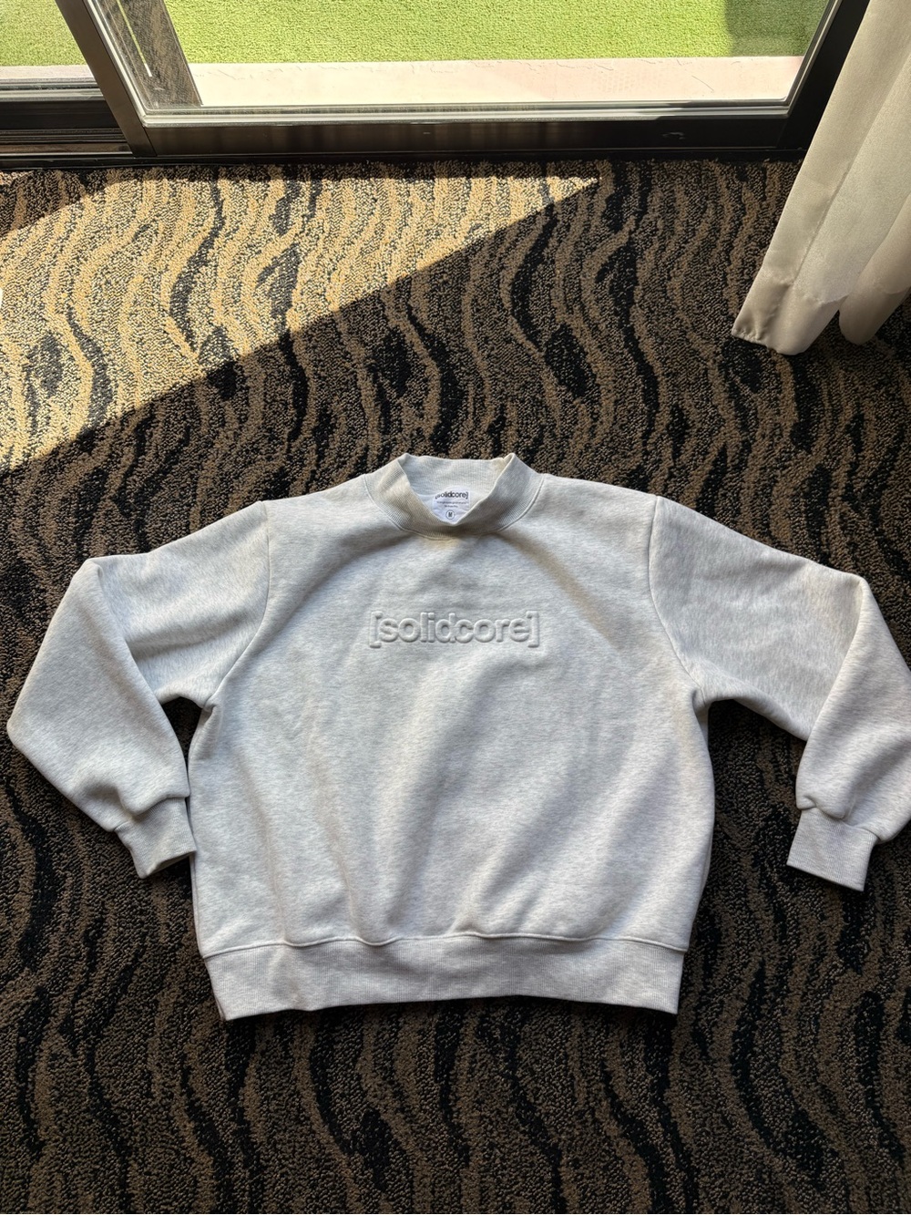 Solidcore Light Gray Mockneck Sweatshirt with Embossed Logo Solidays - Picture 2 of 8